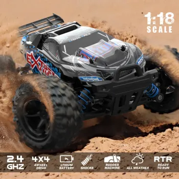 Preview: RC Elektro Buggy 1:18 mit 2,4Ghz, 40 km/h, Allradantrieb, LiIon, Extreme 302E